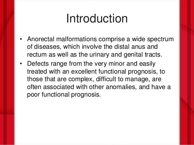 anorectal malformations ppt anorectal malformations ppt